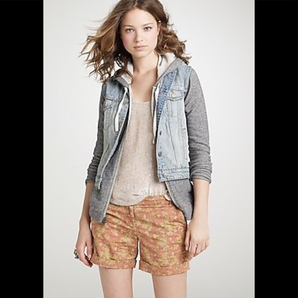 J Crew Washed Floral River Orange Shorts